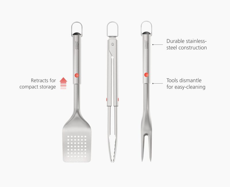 2000004 GrillOutBBQ3pcTurner Tongs Forkset