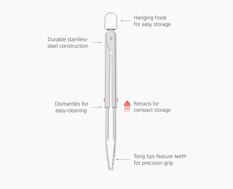 2000008 GrillOutBBQTongs Single